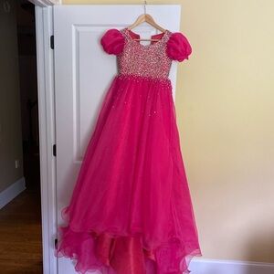 Vibrant pink One More Couture pageant dress. Size - girls 8